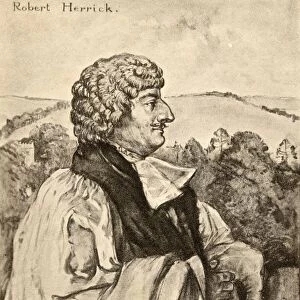 Robert Herrick, 1591-1674. Seventeenth Century Cavalier Poet. From An Illustration By A. S. Hartrick