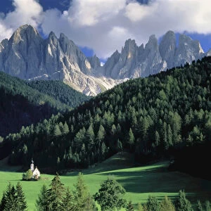 Saint Johann Church, Dolomites Val di Fune, Italy