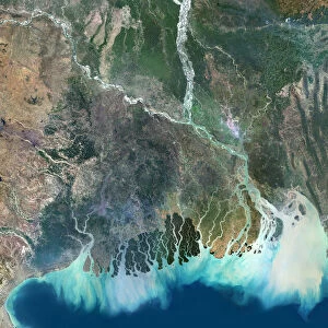 Satellite image of the Ganges River Delta, Bangladesh, India