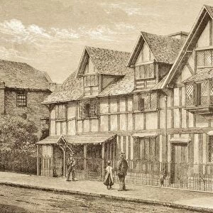 Shakespeares Birthplace In Stratford-Upon-Avon, England. From The Illustrated Library Shakspeare, Published London 1890