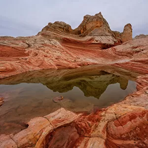 Sunset Landscape Erosion Beautiful Red Rock Reflection