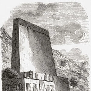 Temple of Kugopea, near Tashi Lhunpo Monastery, Shigatse, Tibet, China, seen here in the 19th century. From Monuments de Tous les Peuples, published 1843