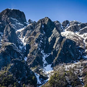 View of mountain tops, The Andes Mountains at Nahuel Huapi National Park (Parque Nacional Nahuel Huapii), Argentina