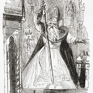 Wulstan Bransford, ? - 1349. Medieval Bishop of Worcester, England. From Picturesque England, Its Landmarks and Historic Haunts, published 1891