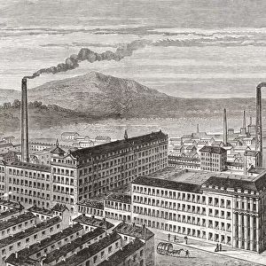 York Street Mill, Belfast, Northern Ireland C. 1880. The Original Cotton Mill, Founded By Alexander Mullholland, Burned Down In 1828 And Was Rebuilt As A Flax Mill. From Cities Of The World, Published C. 1893
