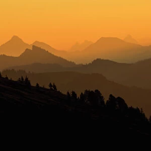 Mountain ranges at sunrise, Niederhorn, Switzerland