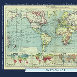 Historical World Events map 1945 US version
