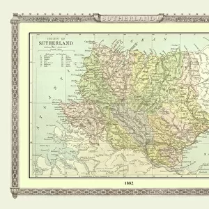 Old Map of the County of Sutherland from the Philips Handy Atlas of 1882