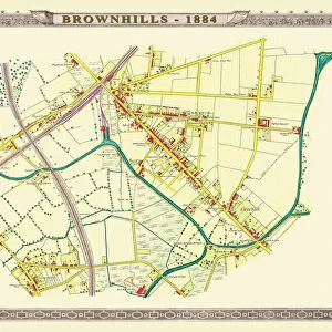 Old Map of the Village of Brownhills near Walsall 1884