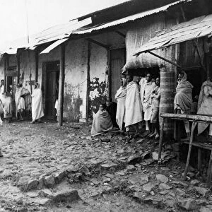 Abyssinian War September 1935 Families of Addis Ababa pose outside their houses as