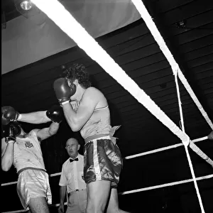 Action from the England v USA Amateur Boxing contest. Seen here is action from the bout