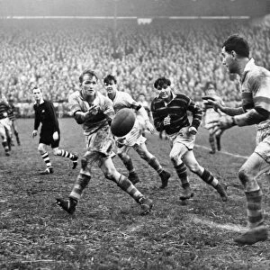 Action during the Rugby League clash between Bradford Northern