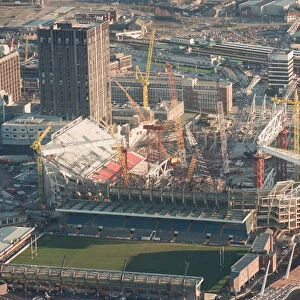 Aerial views of the Millennium Stadium under construction. 9th February 1999