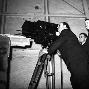 Alfred Hitchcock on the set of his 1939 film Jamacia Inn at the Associated British