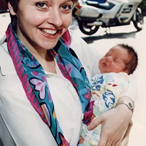 Anne Diamond with new baby Jake 24 / 05 / 1993