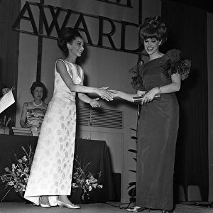 Audrey Hepburn April 1964 presents actress Wendy Craig at award ceremony