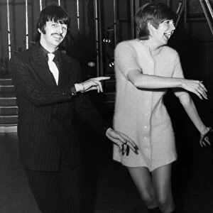 Beatles drummer Ringo Starr and Cilla Black rehearsing at BBC TV Theatre