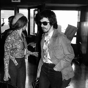 Former Beatles singer and guitarist George Harrison at London Airport May 1972