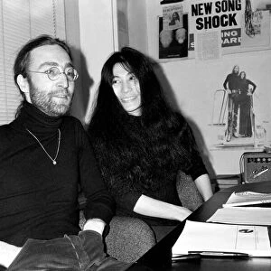 Beatles singer John Lennon with wife Yoko Ono sends his MBE back to The Queen