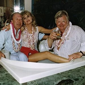 Benny Hill Comedian in bathtub with Dennis Kirkland and Britt Ekland