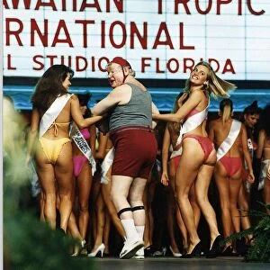 Benny Hill Comedian at Miss Hawaiian Tropic Contest in United States