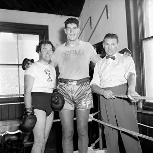 Boxer in training in a East London gym. 1954 A168b-004