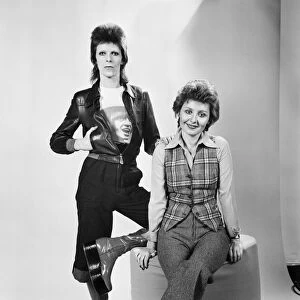 British pop singer David Bowie poses with Lulu in the Daily Mirror studio