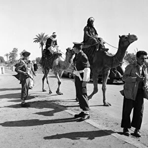Canal Zone 1952 Police direct the traffic at the Suez bridge