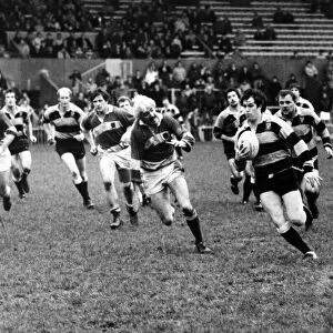 Cardiffs David Barry on the attack against Ebbw Vale at the Arms Park