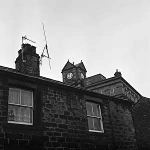 Clock on top of Eagley Mills, which is closing. Eagley, near Bolton, Greater Manchester
