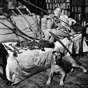 Collections - Mrs Dick with her main armament - and her canine bodyguard dog Peter