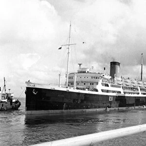 Cunard line steamship SS Ascania. 11th August 1958