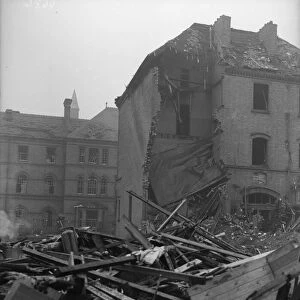 Damage to Erdington House hospital following a raid on the city. 21st October 1940