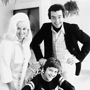 Diana Dors actress with her husband Alan Lake and son Jason. January 1982
