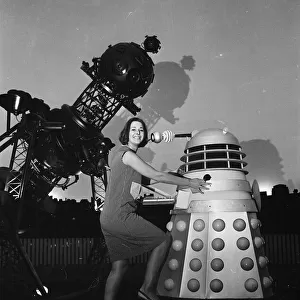 Doctor Who Verity Lambert with a Dalek