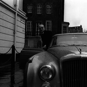 Duke of Bedford April 1963 getting into his Bentley after lunch with Lord Montagu