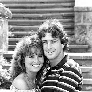 England footballer Trevor Francis in relaxed mood posing with his wife at the team hotel
