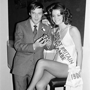 Erno Rubik, Hungarian inventor of the Rubiks Cube with Miss Great Britain