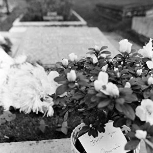 A floral tribute to Winston Churchill. Memorial service, at Bladon Church, Oxon