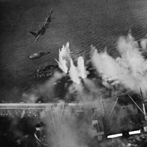 Flying through dense cloud, a Norwegian pilot led a strong force of Mosquito fighter