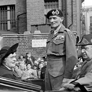General Bernard Montgomery on his way to Lambeth after World War Two August 1945
