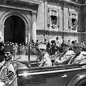 General De Gaulle and General Catroux visit Beirut. Circa July 1941