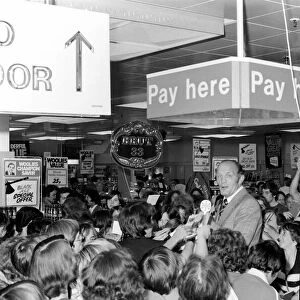 Henry Cooper at Woolworths, Harlow, Essex, during promotion of Brut 33 products