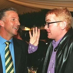 Ian Botham (left) October 1999 talking with Chris Evans at the Dunhill golf pro-am party