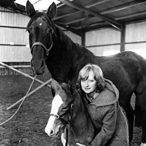 International Showjumper Debbie Johnsey, aged 20, and her new foal, Santa