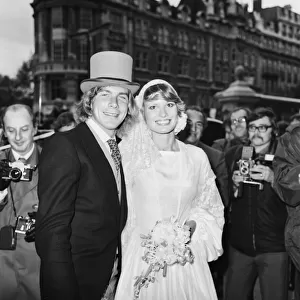 James Hunt marries his bride, 25 year old model Suzy Miller at Brompton Oratory