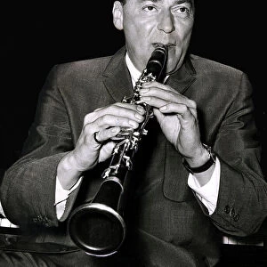Jazz performer and band leader Woody Herman at a press reception at the Marquee Club