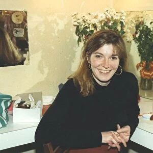 Jemma Redgrave smiling during interview in her dressing room - January 1990