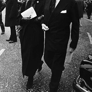 Joan Plowright Actress with Actor Lord Olivier at the memorial service of Actor Sir Ralph