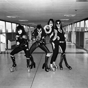 "Kiss", the spectacular and colourful American rock group arrived in Britain